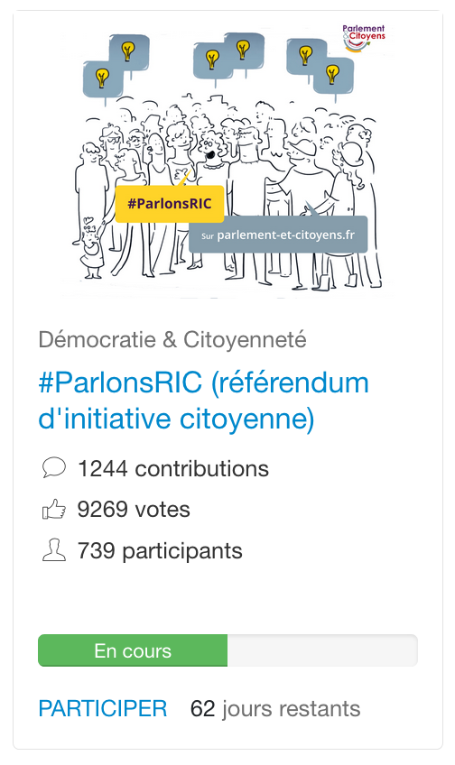 Visuel de la consultation #ParlonsRIC sur le site parlement-et-citoyens.fr